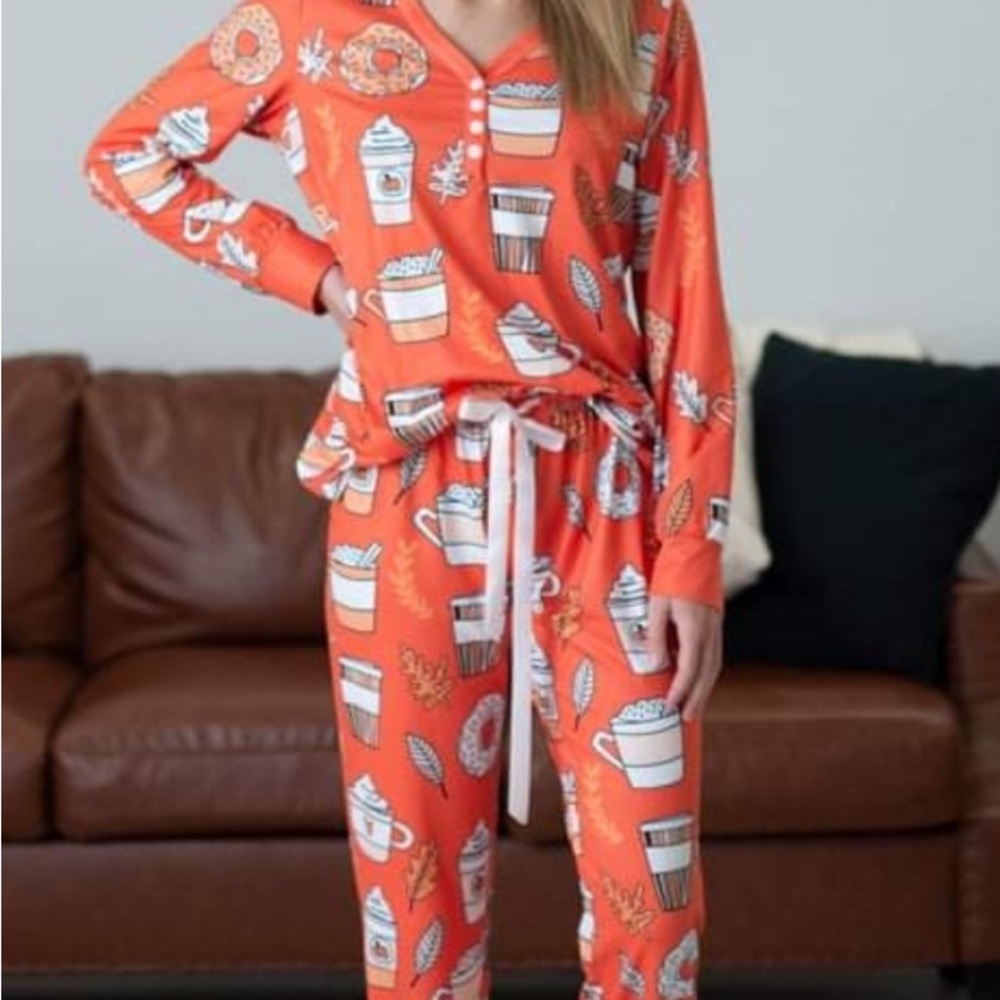 Pumpkin Spice Shirley & Stone PJs